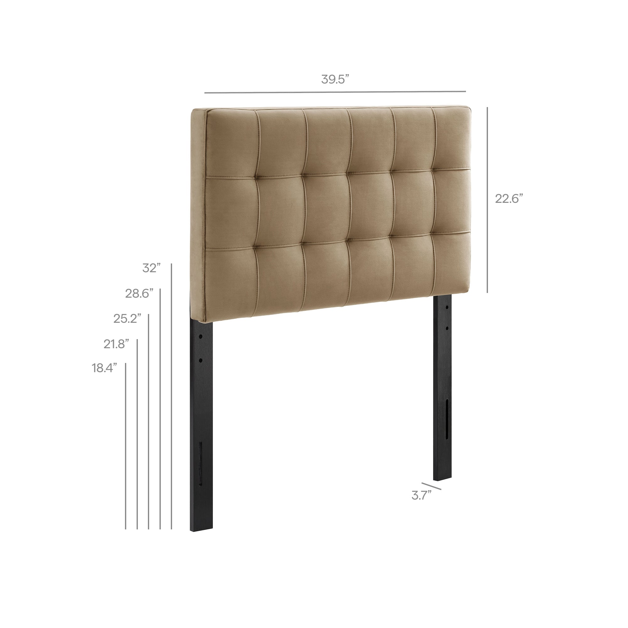 Lily Stain-Resistant Performance Velvet Twin Size Headboard - Taupe