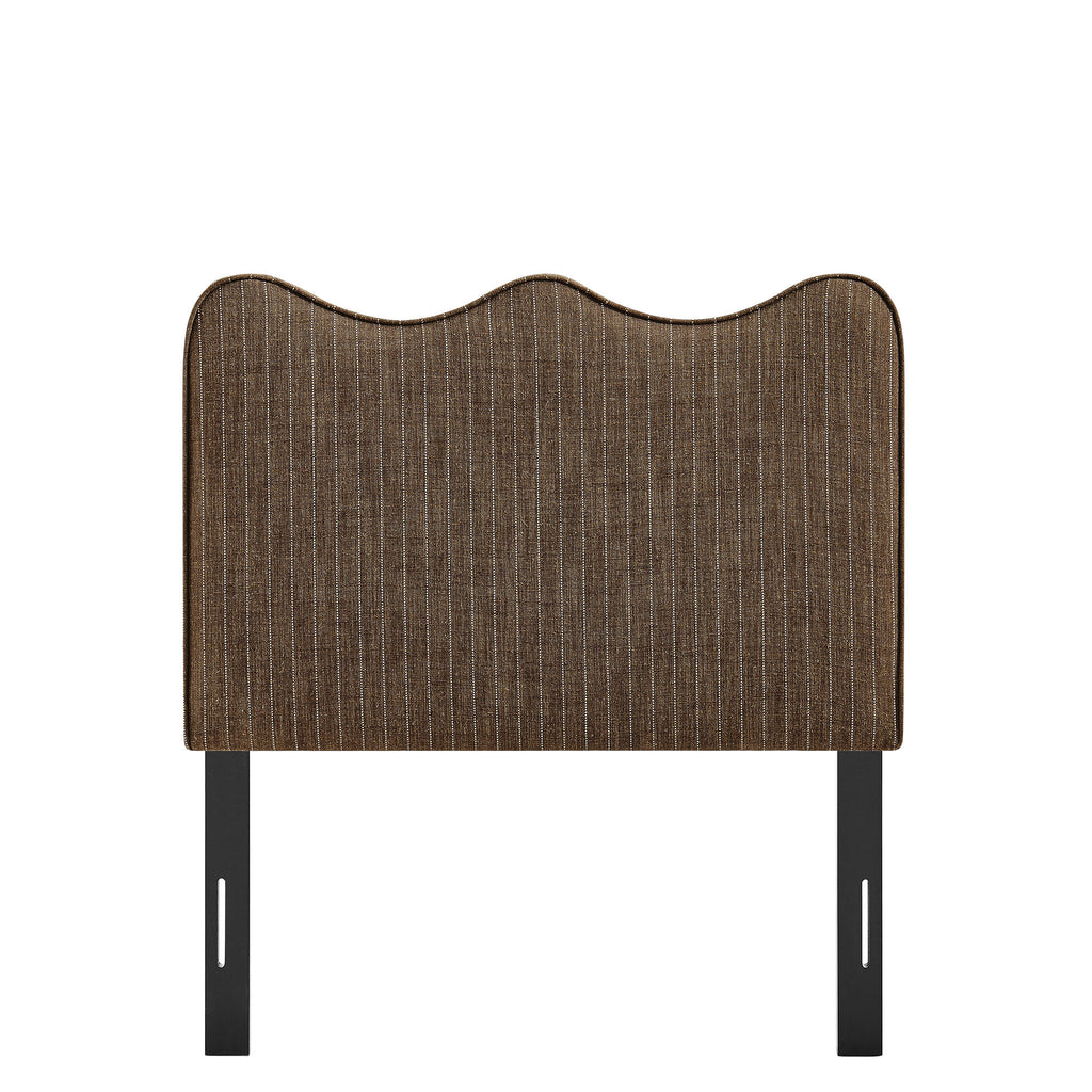 Athena Striped Fabric Upholstered Twin Size Headboard - Earth Stripe
