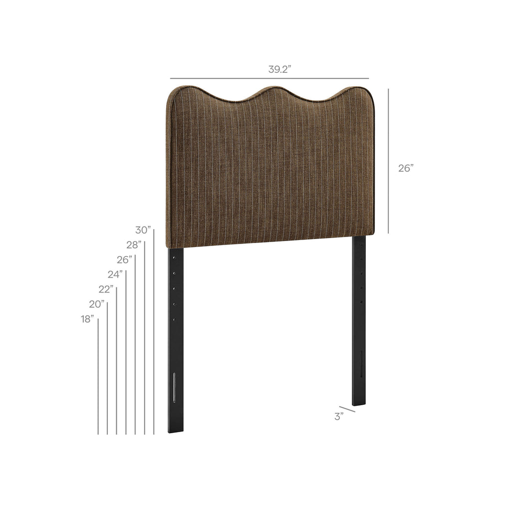 Athena Striped Fabric Upholstered Twin Size Headboard - Earth Stripe