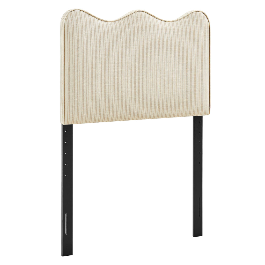 Athena Striped Fabric Upholstered Twin Size Headboard - Oatmeal Stripe