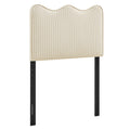 Athena Striped Fabric Upholstered Twin Size Headboard - Oatmeal Stripe