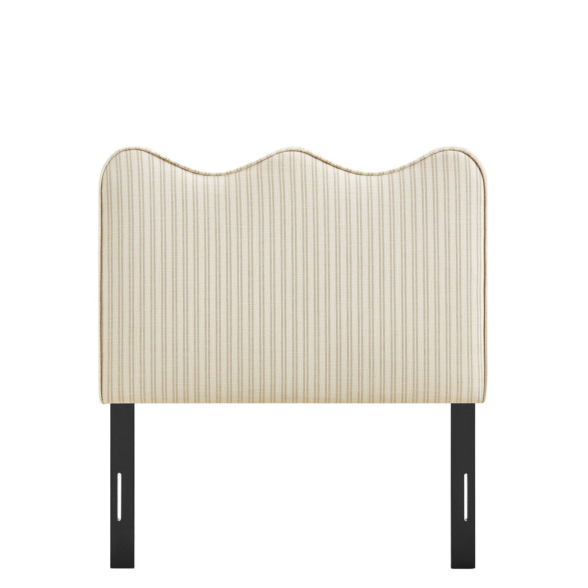 Athena Striped Fabric Upholstered Twin Size Headboard - Oatmeal Stripe