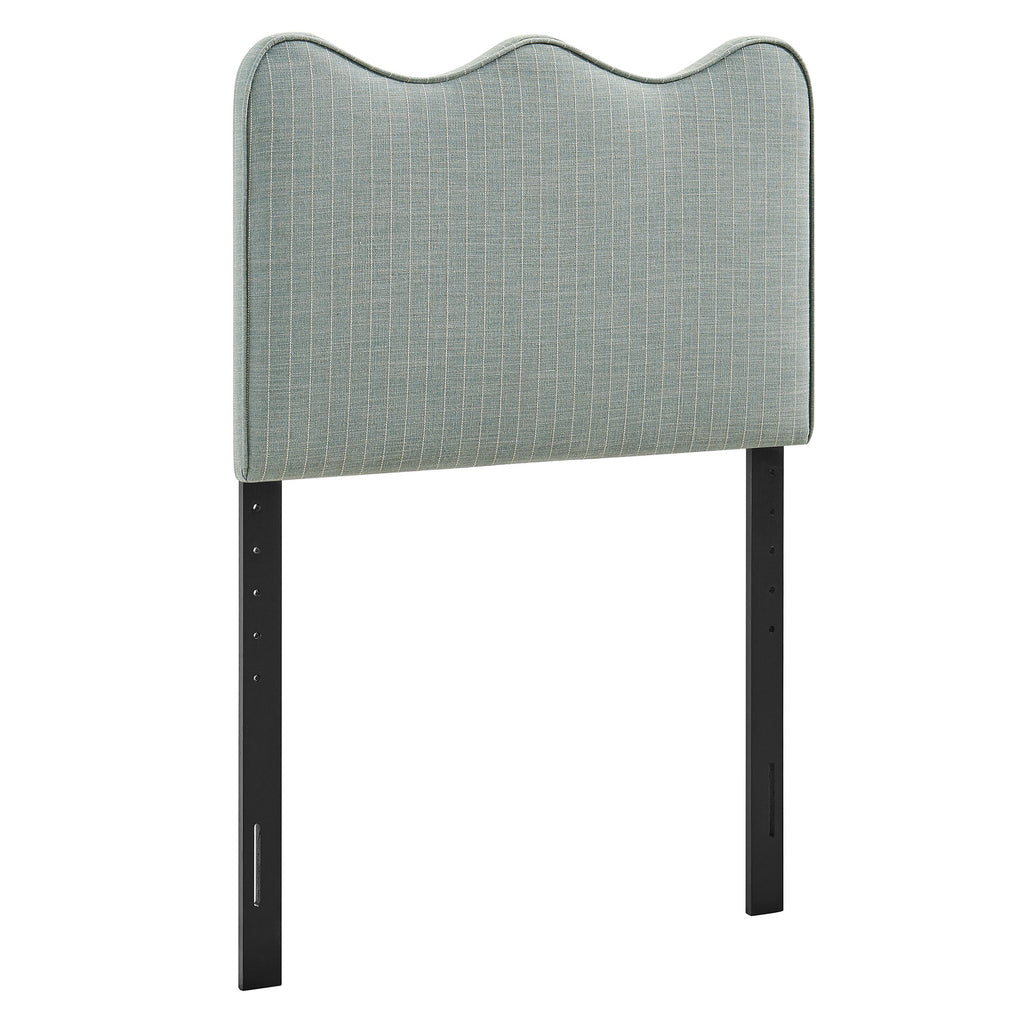 Athena Striped Fabric Upholstered Twin Size Headboard - Spa Blue Stripe