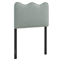 Athena Striped Fabric Upholstered Twin Size Headboard - Spa Blue Stripe