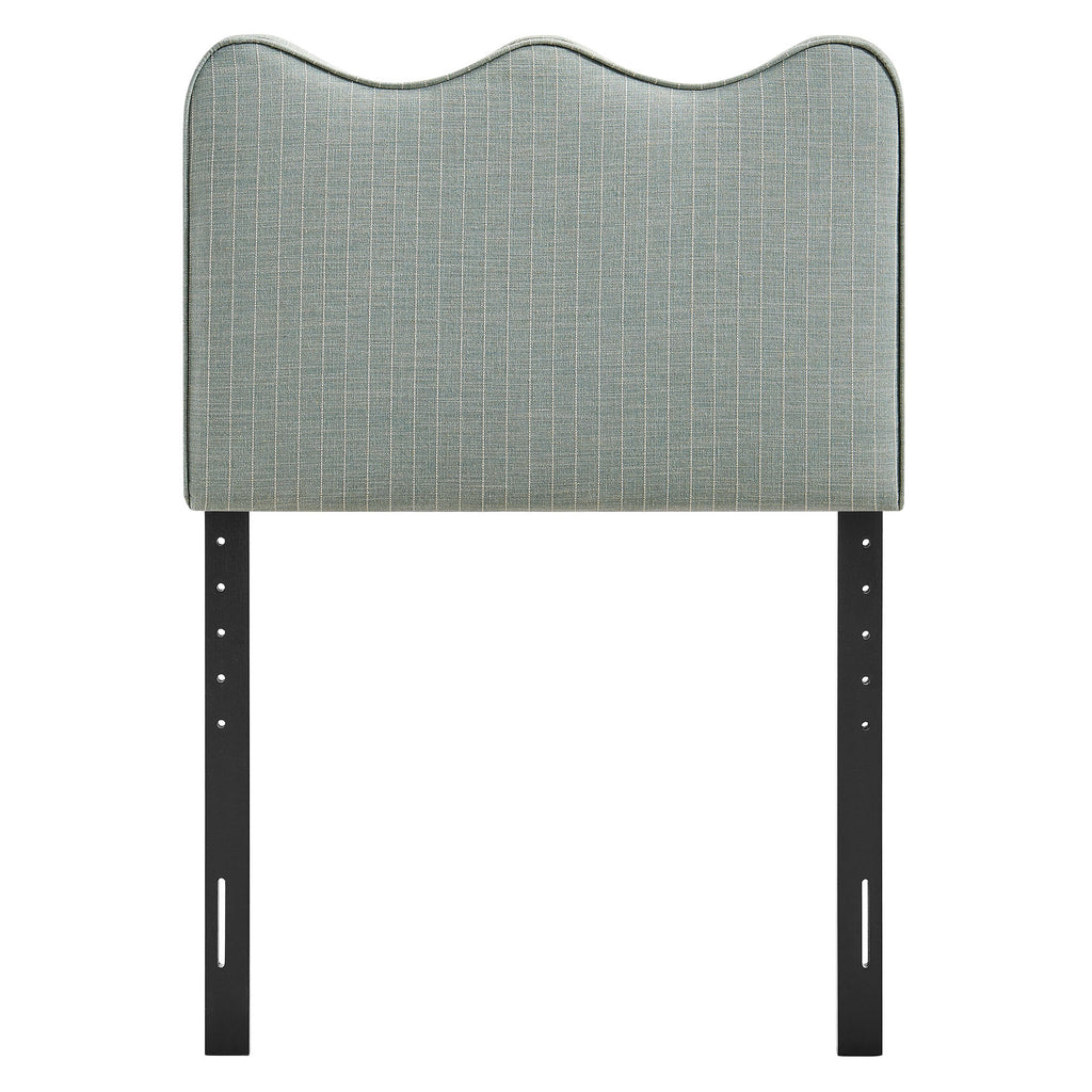 Athena Striped Fabric Upholstered Twin Size Headboard - Spa Blue Stripe
