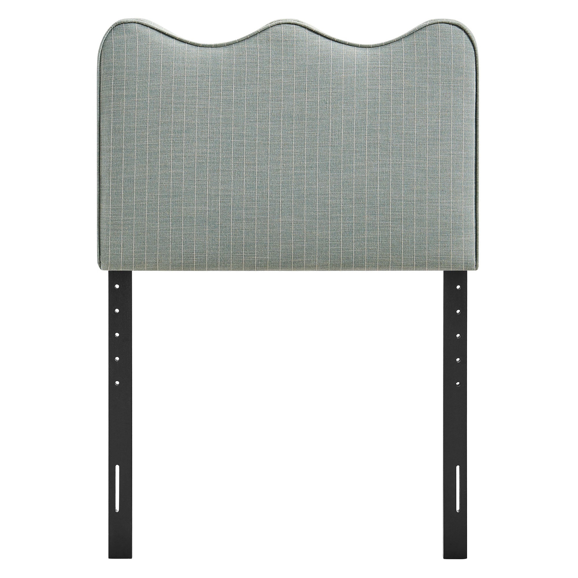 Athena Striped Fabric Upholstered Twin Size Headboard - Spa Blue Stripe