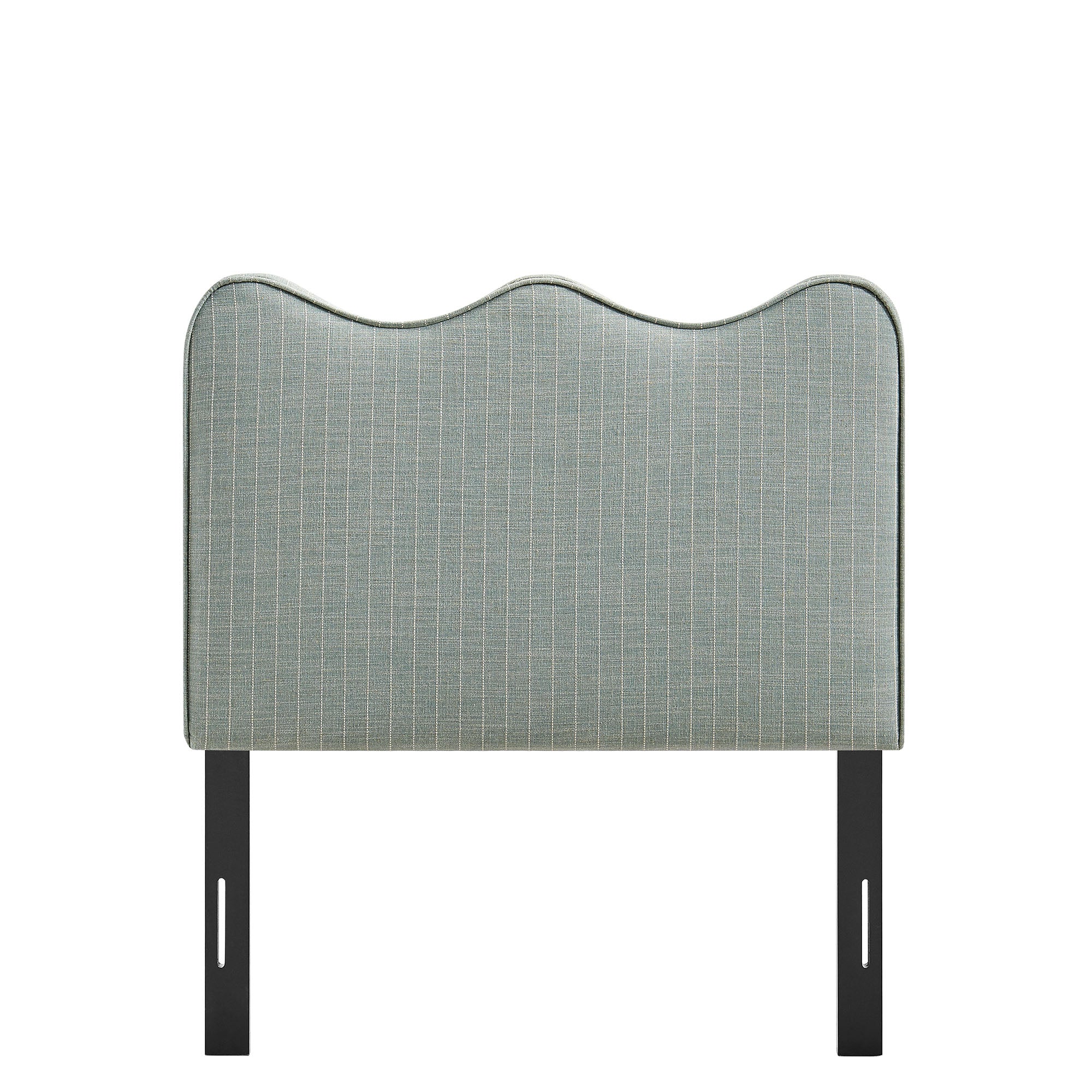 Athena Striped Fabric Upholstered Twin Size Headboard - Spa Blue Stripe