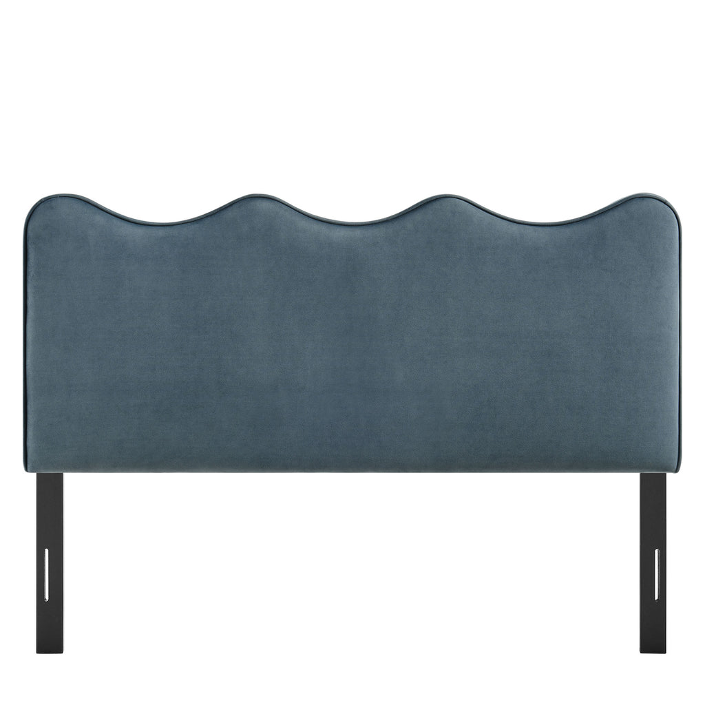 Athena Stain-Resistant Performance Velvet Full Size Headboard - Cadet Blue