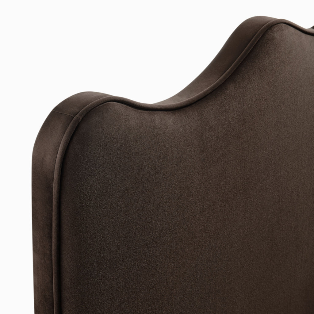 Athena Stain-Resistant Performance Velvet Full Size Headboard - Chocolate Brown