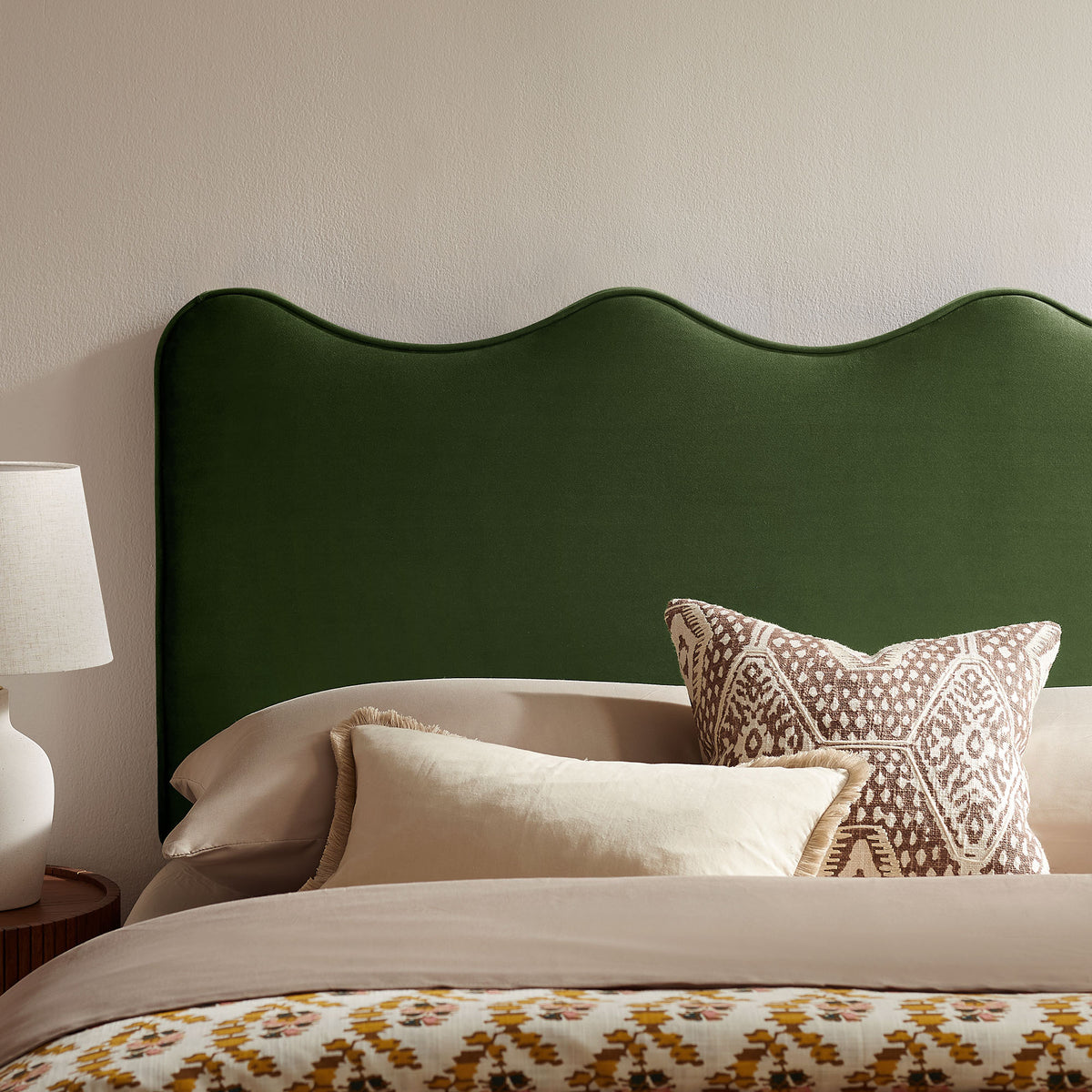 Athena Stain-Resistant Performance Velvet Full Size Headboard - Moss Green