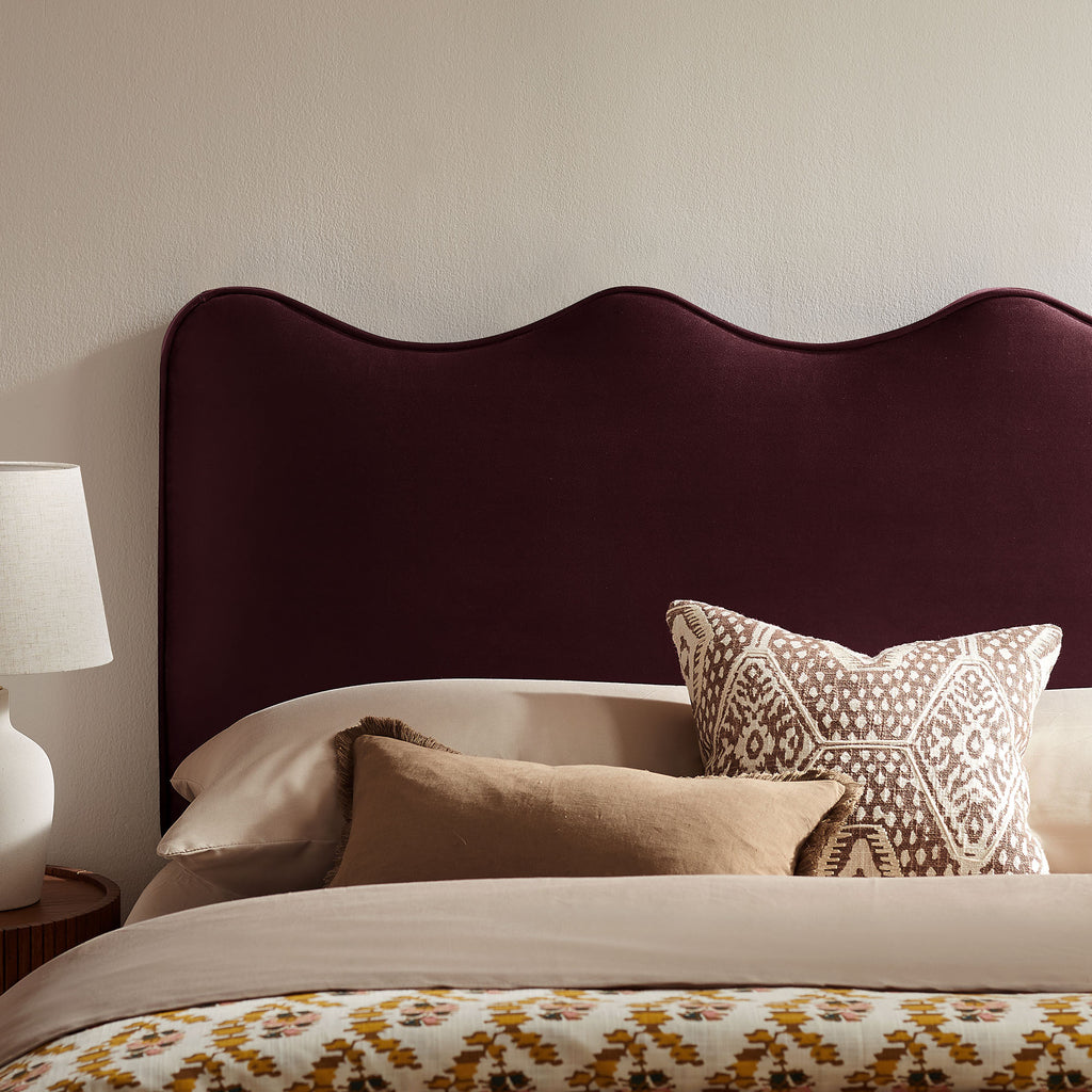 Athena Stain-Resistant Performance Velvet Full Size Headboard - Mulberry