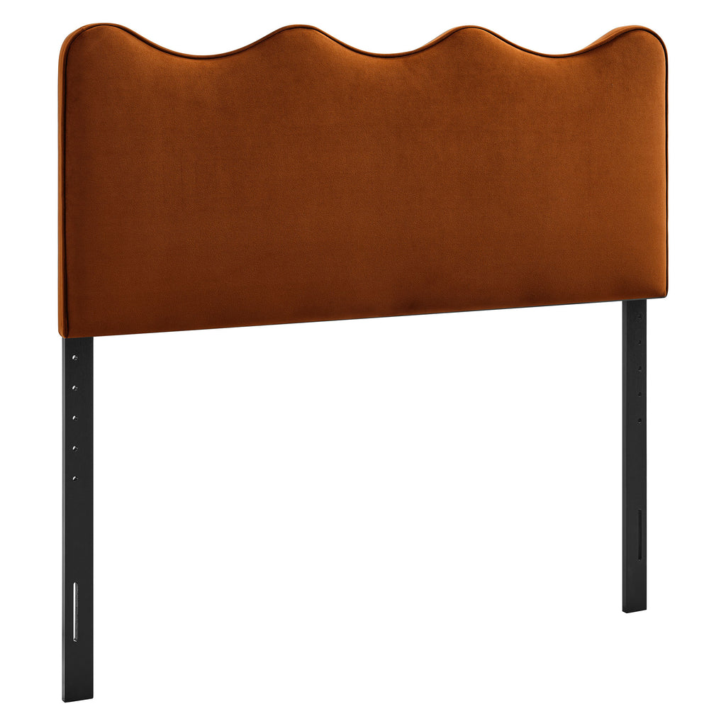 Athena Stain-Resistant Performance Velvet Full Size Headboard - Rust