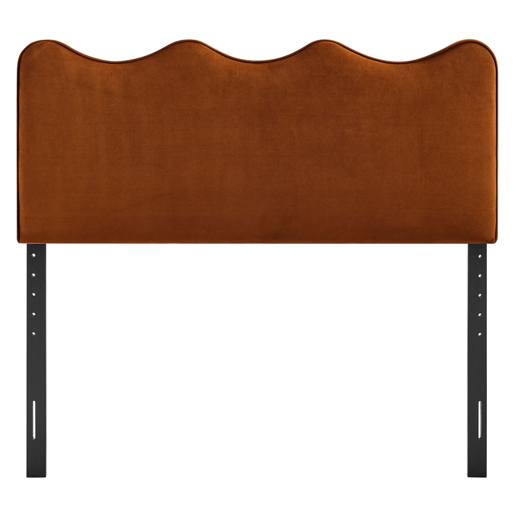 Athena Stain-Resistant Performance Velvet Full Size Headboard - Rust