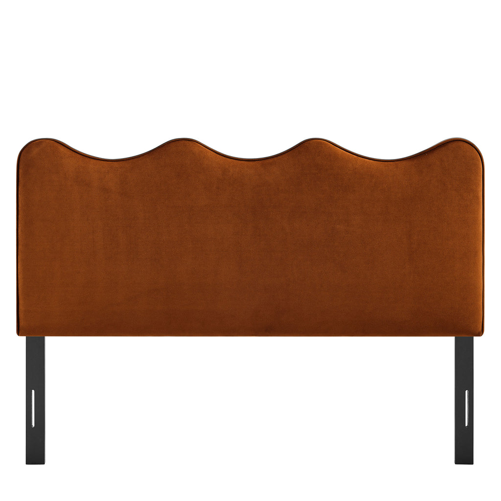 Athena Stain-Resistant Performance Velvet Full Size Headboard - Rust