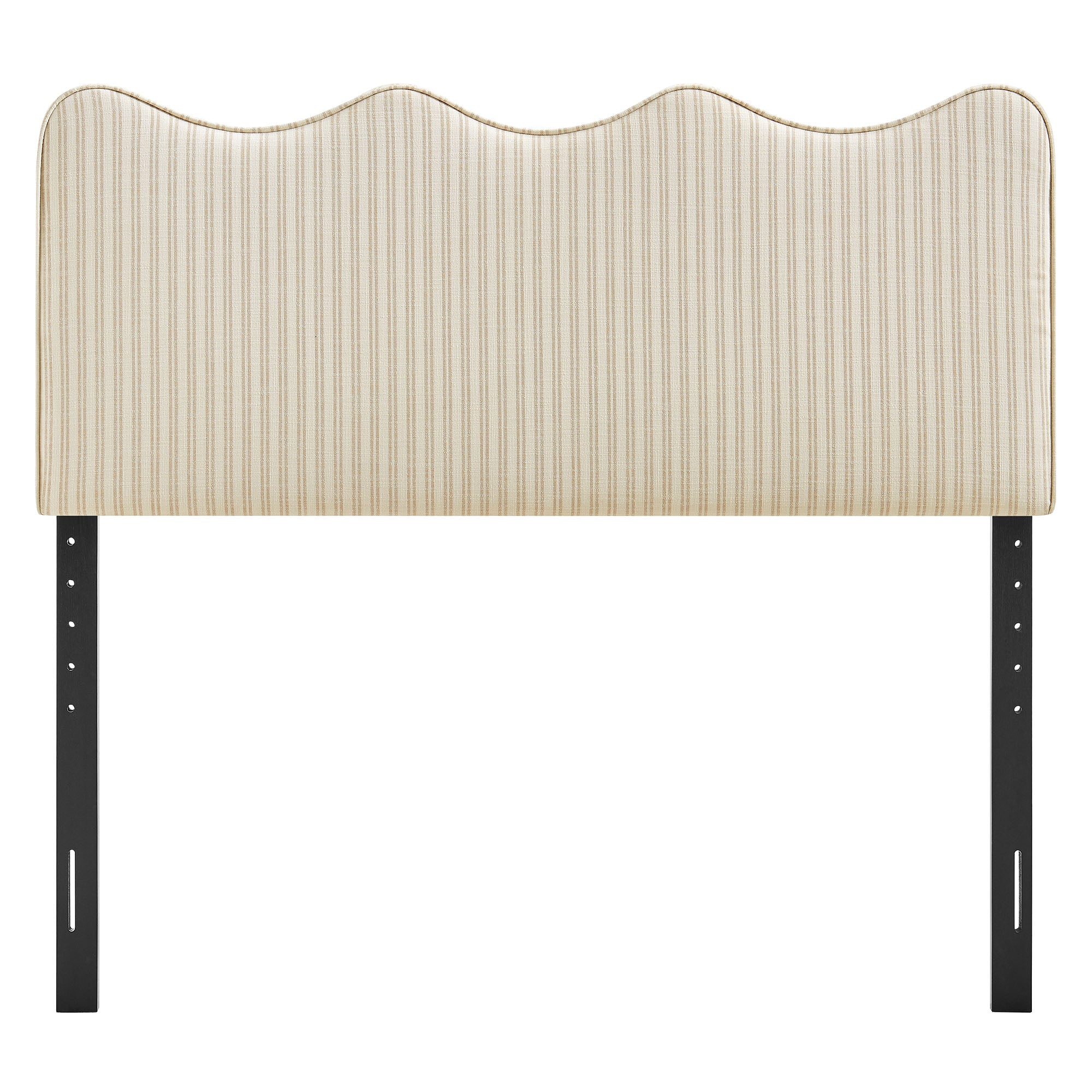 Athena Striped Fabric Upholstered Full Size Headboard - Oatmeal Stripe