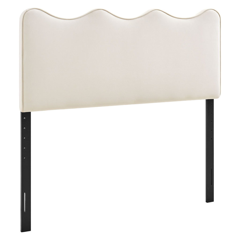 Athena Stain-Resistant Performance Velvet Queen Size Headboard - Alabaster