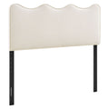 Athena Stain-Resistant Performance Velvet Queen Size Headboard - Alabaster