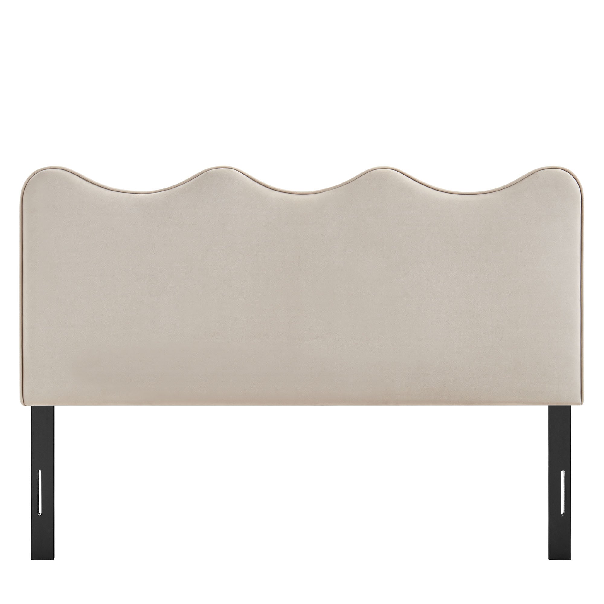 Athena Stain-Resistant Performance Velvet Queen Size Headboard - Almond