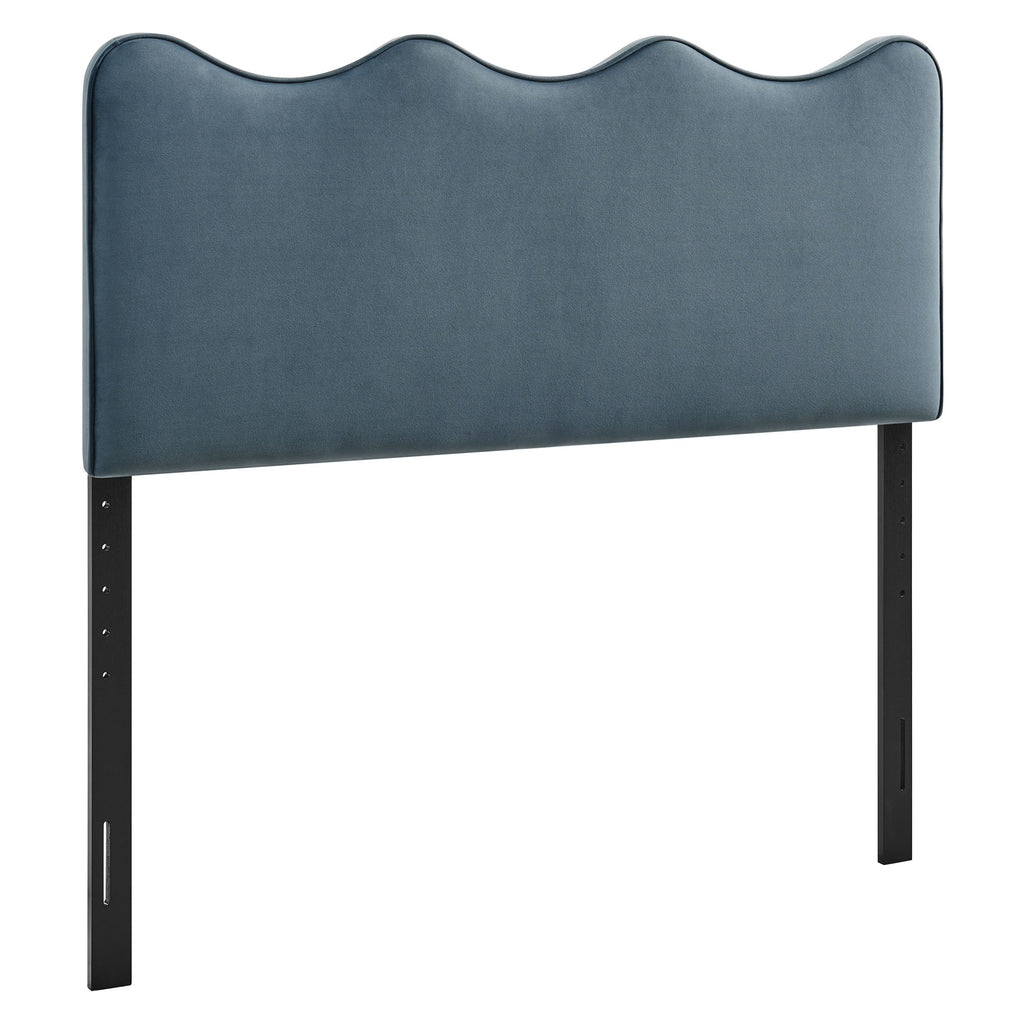 Athena Stain-Resistant Performance Velvet Queen Size Headboard - Cadet Blue