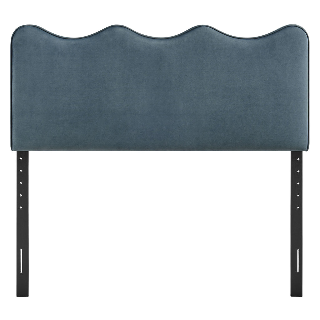 Athena Stain-Resistant Performance Velvet Queen Size Headboard - Cadet Blue