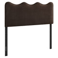Athena Stain-Resistant Performance Velvet Queen Size Headboard - Chocolate Brown