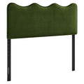 Athena Stain-Resistant Performance Velvet Queen Size Headboard - Moss Green