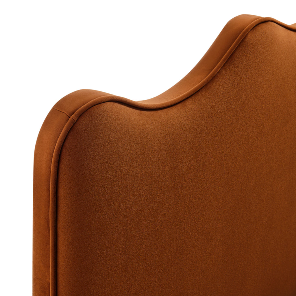 Athena Stain-Resistant Performance Velvet Queen Size Headboard - Rust