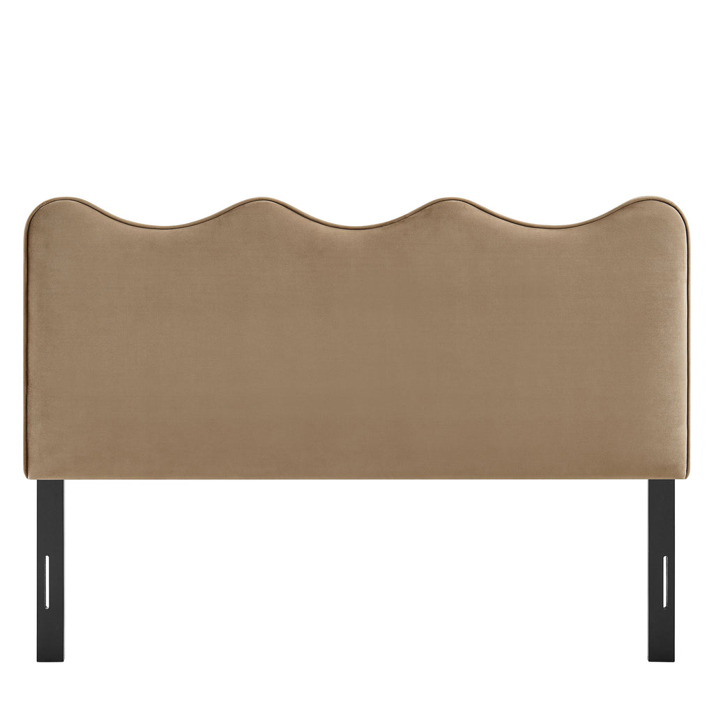 Athena Stain-Resistant Performance Velvet Queen Size Headboard - Taupe