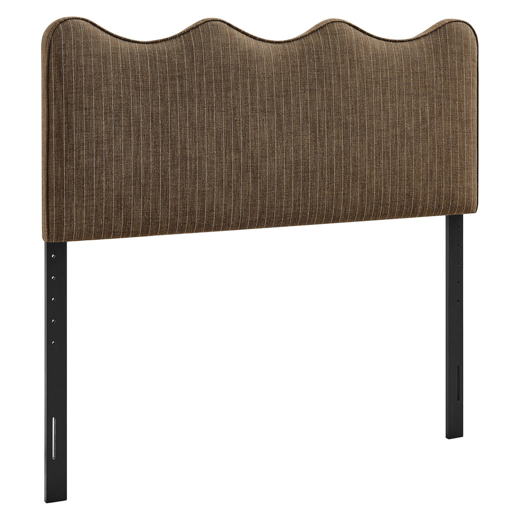 Athena Striped Fabric Upholstered Queen Size Headboard - Oatmeal Stripe (MOD-7294-ETS)