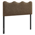Athena Striped Fabric Upholstered Queen Size Headboard - Oatmeal Stripe (MOD-7294-ETS)
