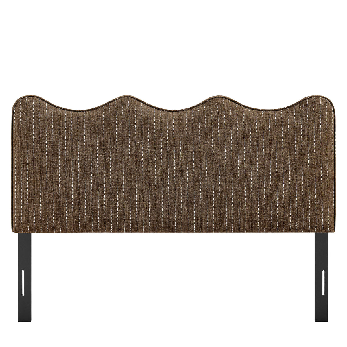 Athena Striped Fabric Upholstered Queen Size Headboard - Oatmeal Stripe (MOD-7294-ETS)