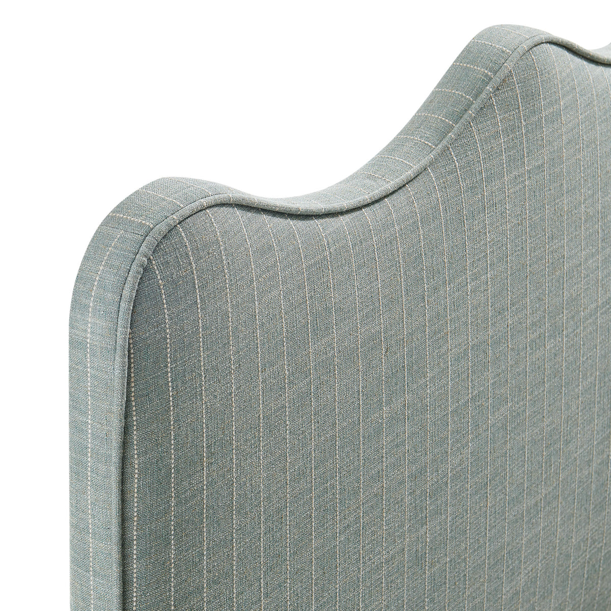 Athena Striped Fabric Upholstered Queen Size Headboard - Spa Blue Stripe