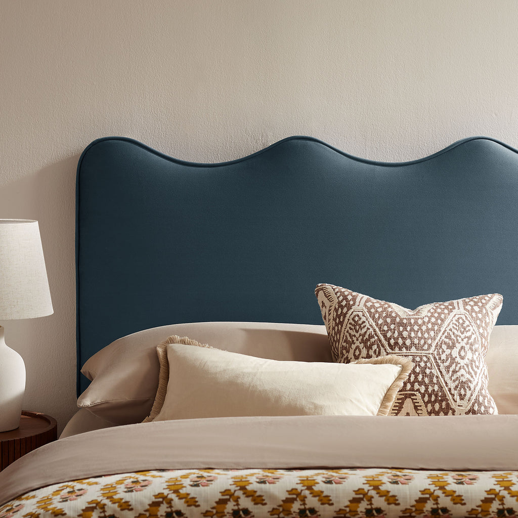 Athena Stain-Resistant Performance Velvet King Size Headboard - Cadet Blue