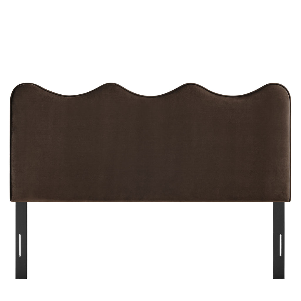 Athena Stain-Resistant Performance Velvet King Size Headboard - Chocolate Brown