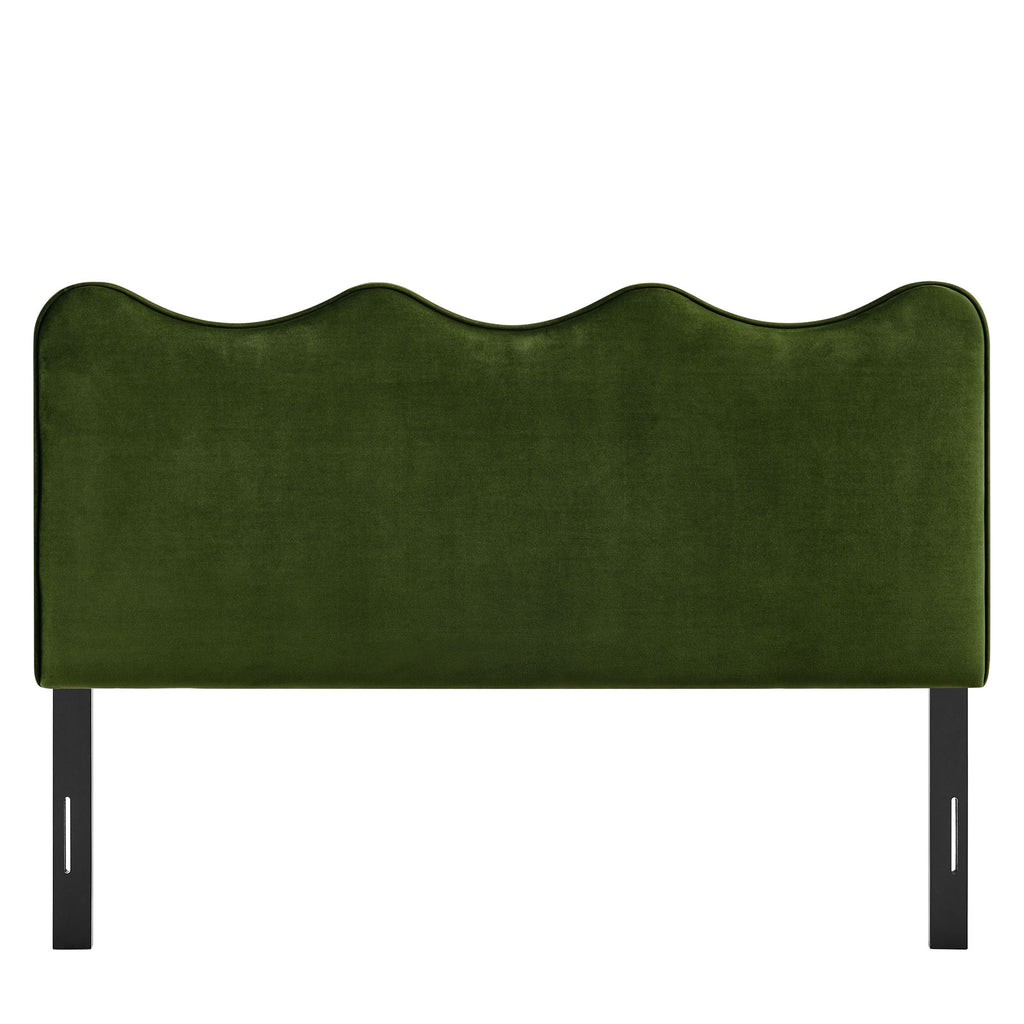 Athena Stain-Resistant Performance Velvet King Size Headboard - Moss Green
