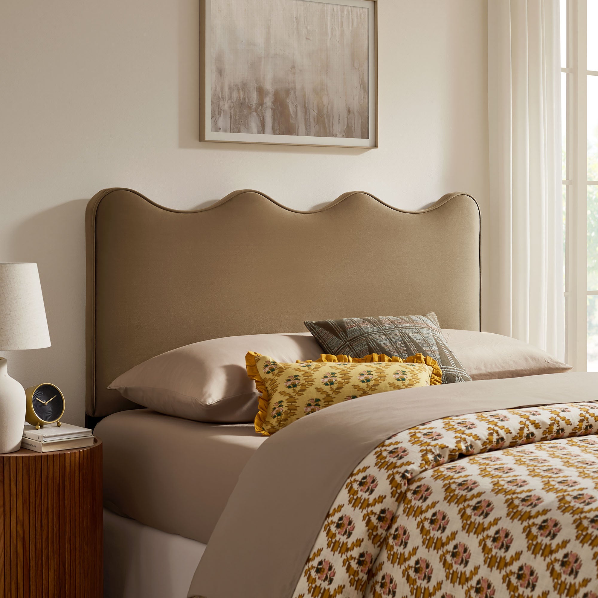 Athena Stain-Resistant Performance Velvet King Size Headboard - Taupe