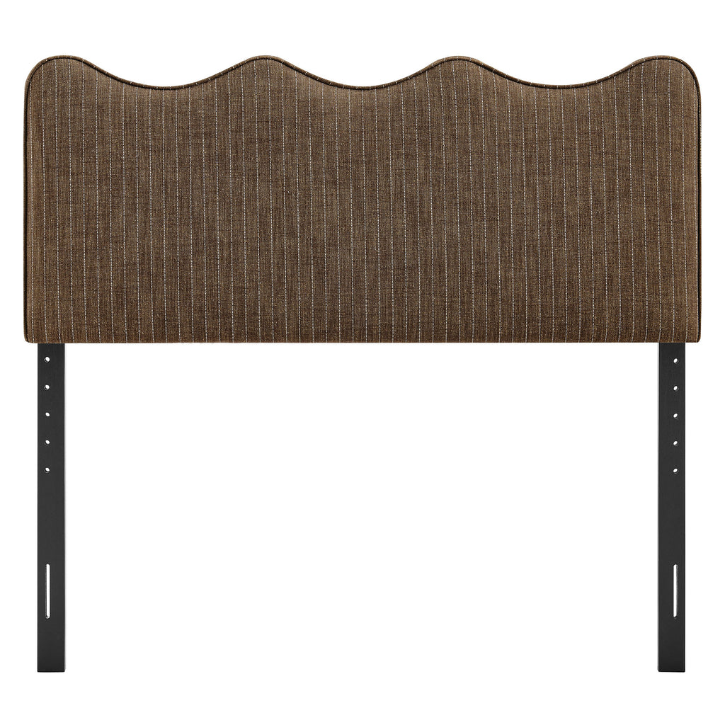 Athena Striped Fabric Upholstered King Size Headboard - Earth Stripe