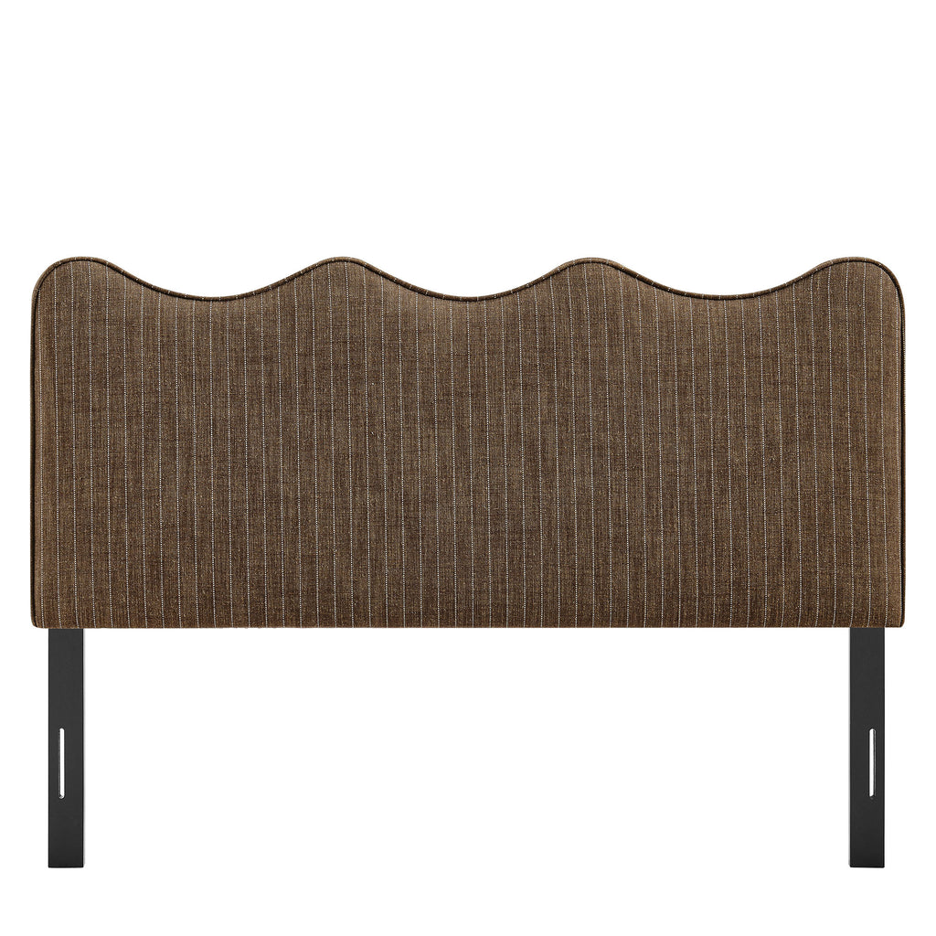 Athena Striped Fabric Upholstered King Size Headboard - Earth Stripe