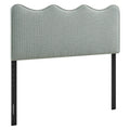 Athena Striped Fabric Upholstered King Size Headboard - Spa Blue Stripe