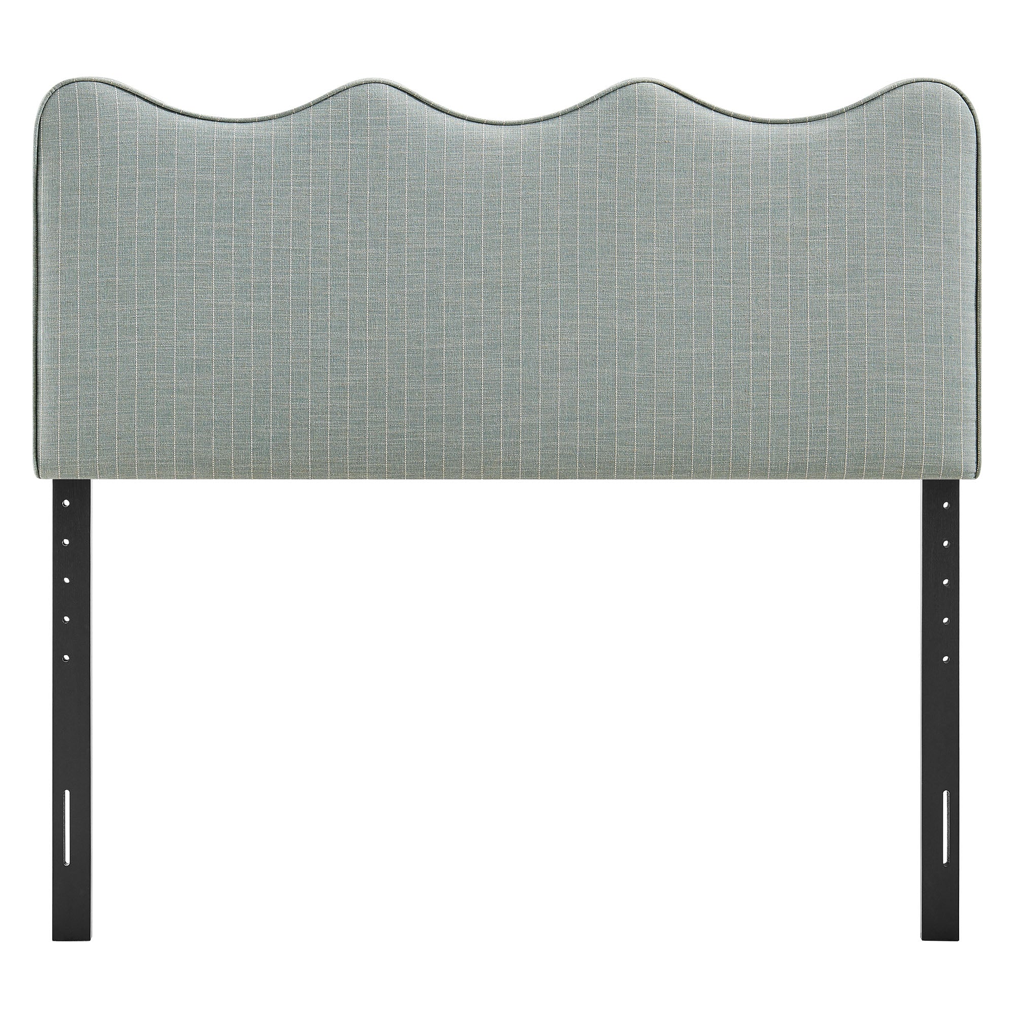 Athena Striped Fabric Upholstered King Size Headboard - Spa Blue Stripe
