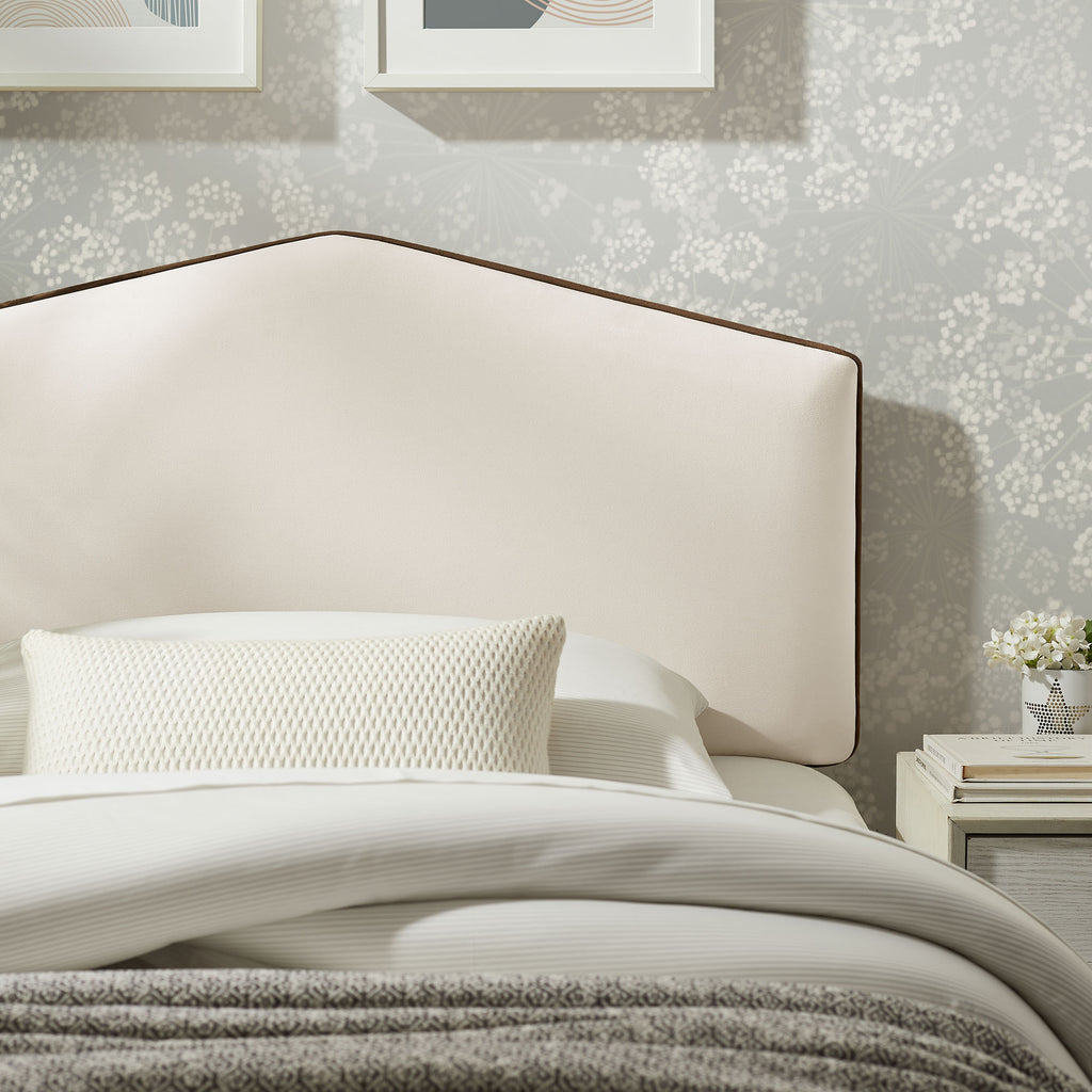 Cosette Performance Velvet Twin Size Headboard - Alabaster