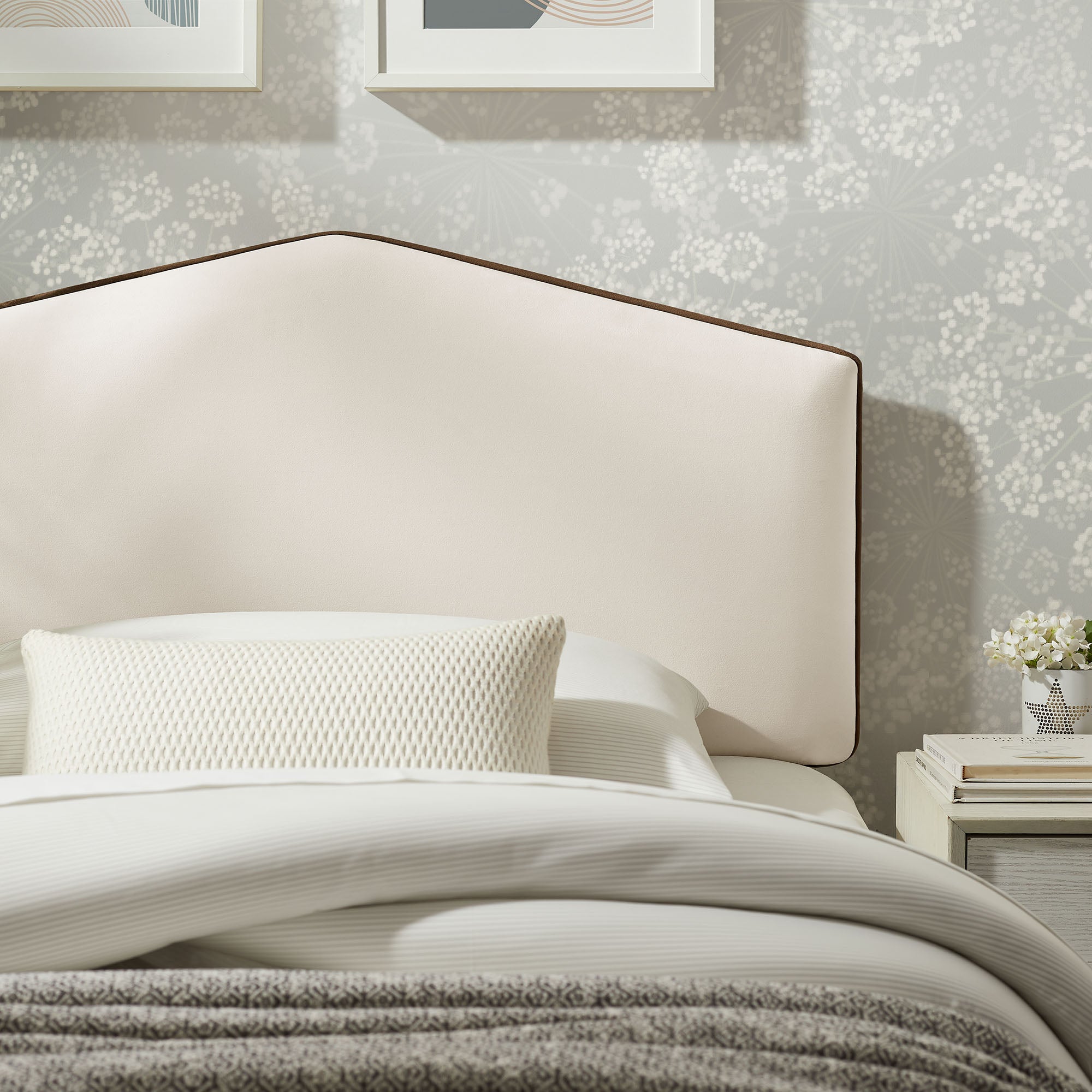 Cosette Performance Velvet Twin Size Headboard - Alabaster