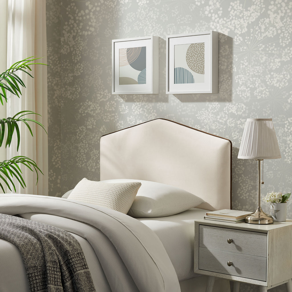 Cosette Performance Velvet Twin Size Headboard - Alabaster