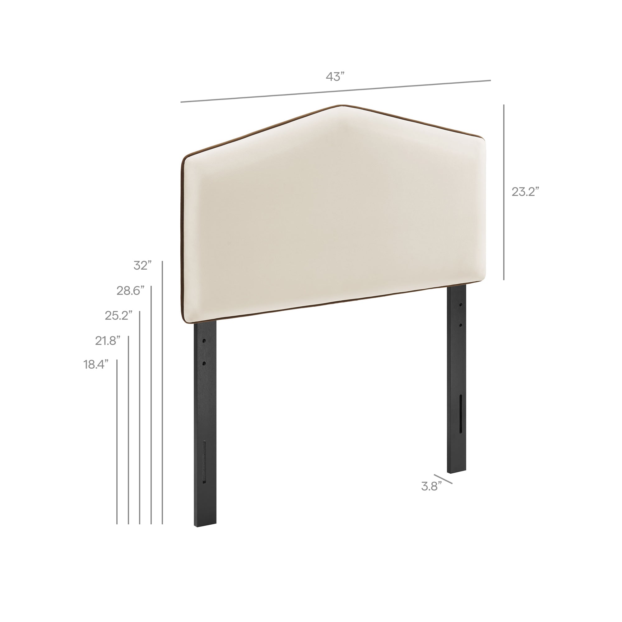 Cosette Performance Velvet Twin Size Headboard - Alabaster
