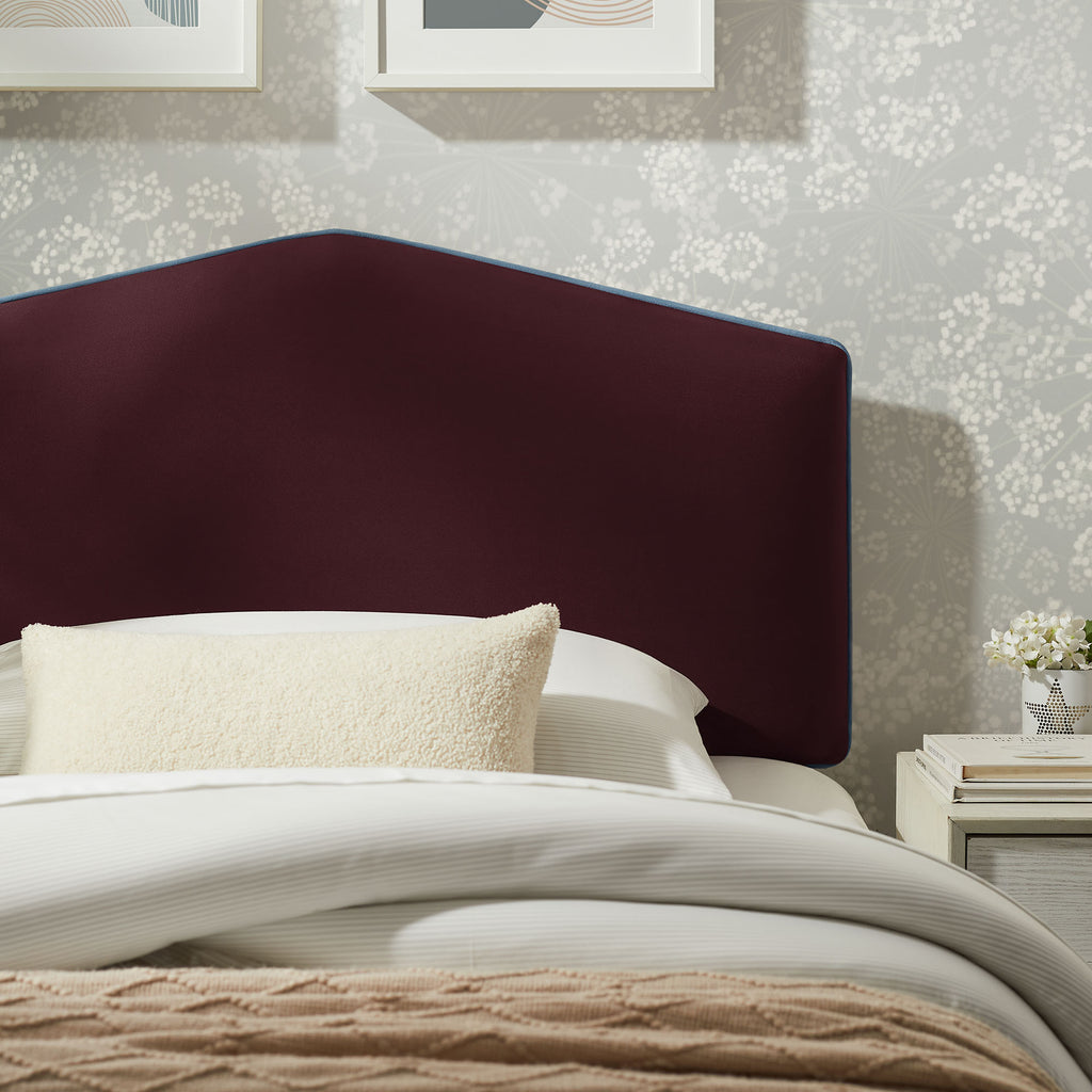 Cosette Performance Velvet Twin Size Headboard - Mulberry