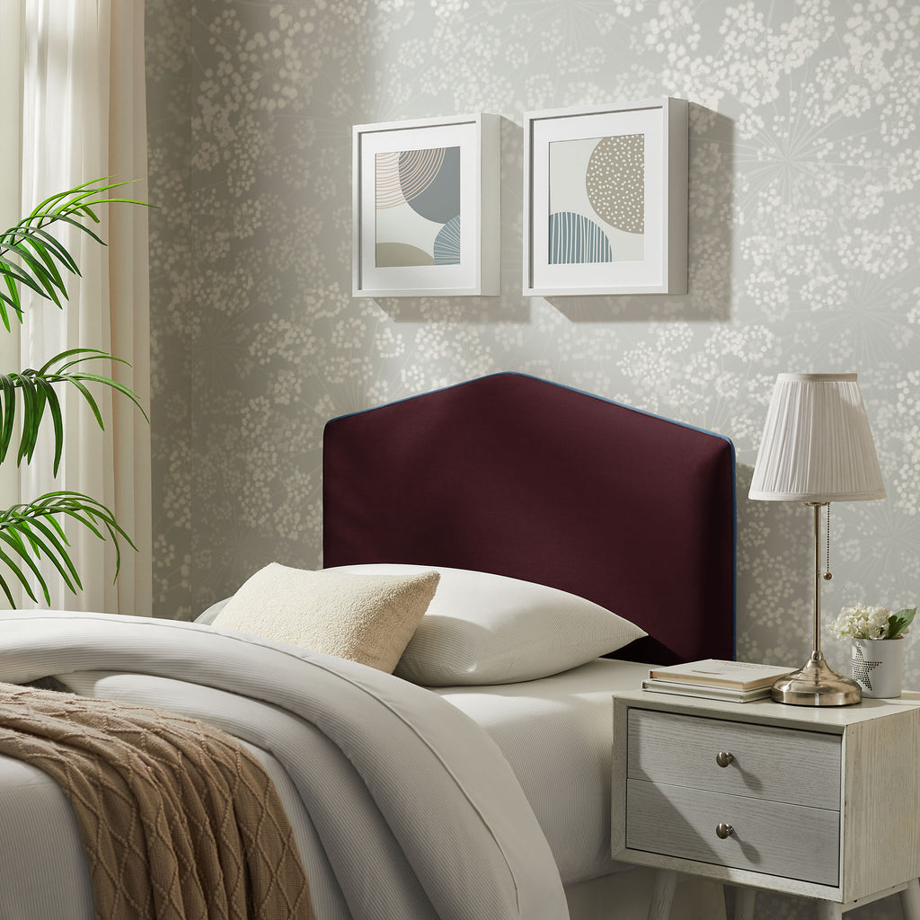 Cosette Performance Velvet Twin Size Headboard - Mulberry