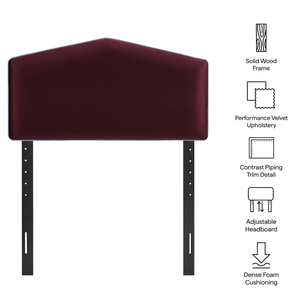 Cosette Performance Velvet Twin Size Headboard - Mulberry