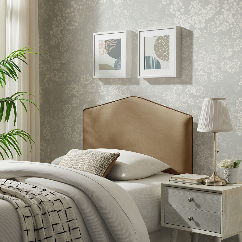 Cosette Performance Velvet Twin Size Headboard - Taupe