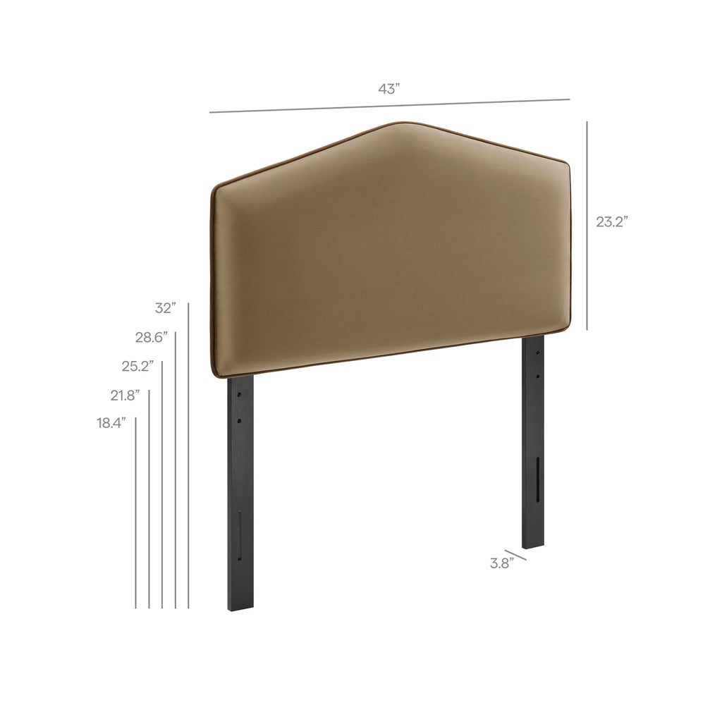 Cosette Performance Velvet Twin Size Headboard - Taupe