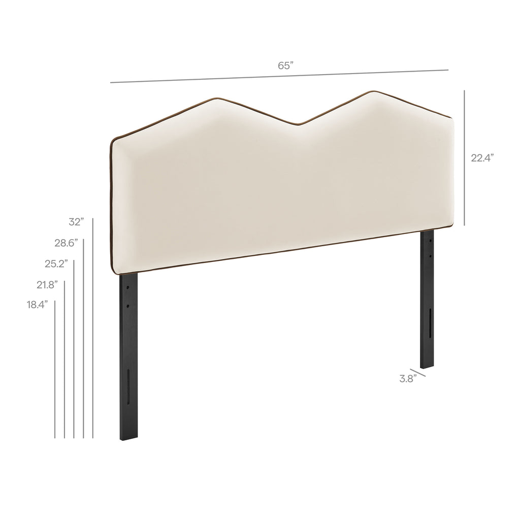 Cosette Performance Velvet Queen Size Headboard - Alabaster